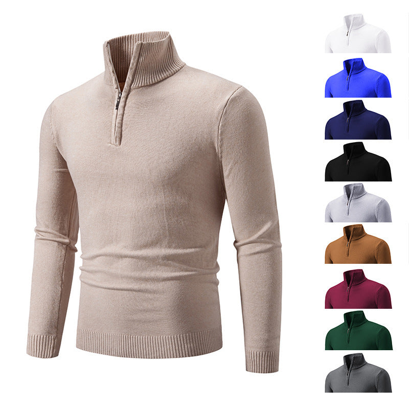 Men's Plus Size Fleece Mock Neck Sweater