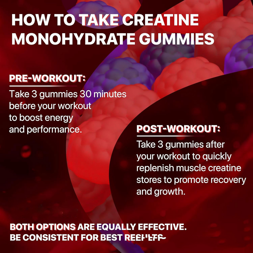 Muscle Boost Gummies 5000 mg Pure Creatine Monohydrate Per Serving