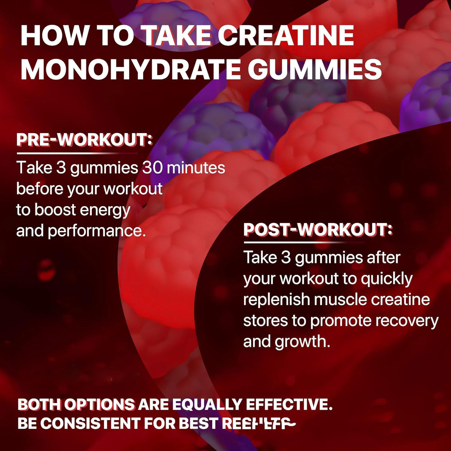 Muscle Boost Gummies 5000 mg Pure Creatine Monohydrate Per Serving