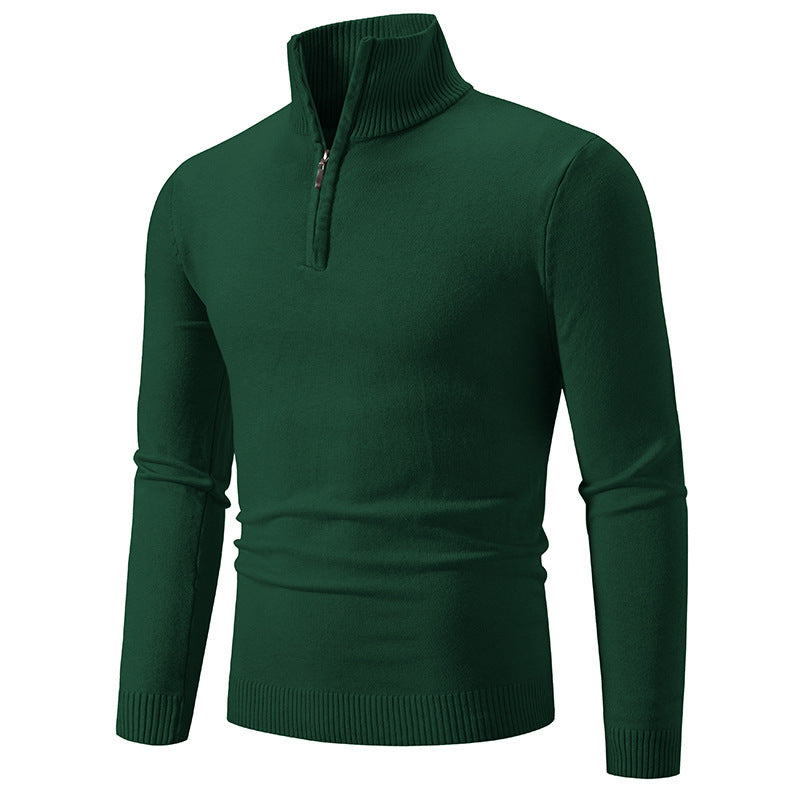 Men's Plus Size Fleece Mock Neck Sweater