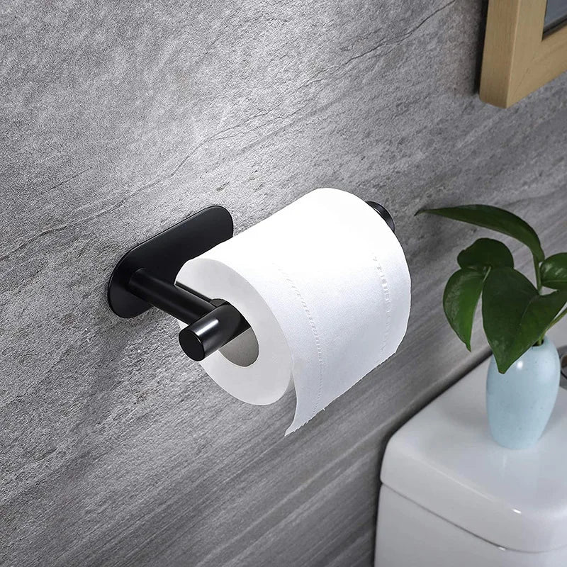 No-Drill Toilet Paper Holder (2-Pack) – Adhesive Stainless Steel Wall Mount for Bathroom & Kitchen