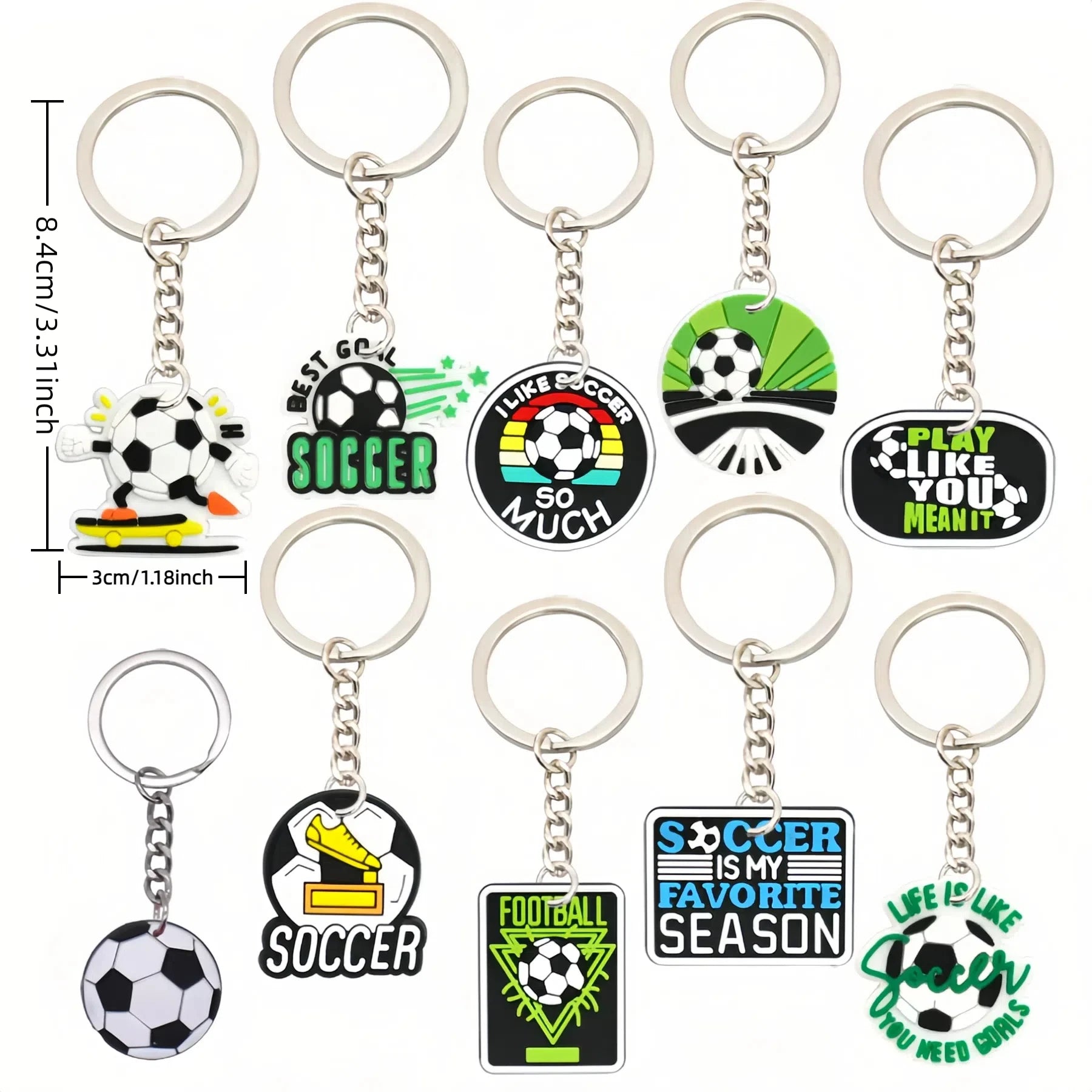 10Pcs Soccer Keychains – World Cup 2026 Team Supporter Party Pack