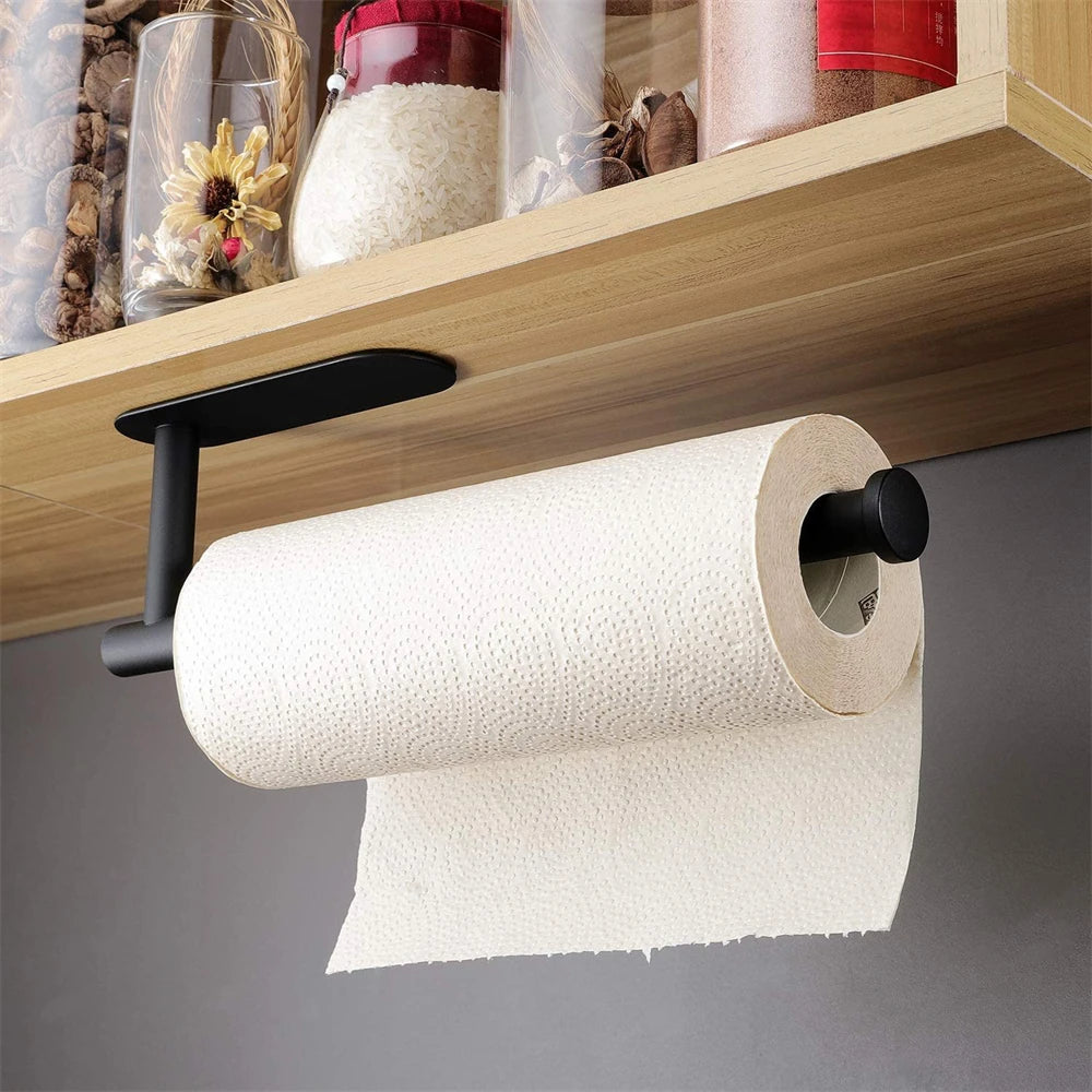 No-Drill Toilet Paper Holder (2-Pack) – Adhesive Stainless Steel Wall Mount for Bathroom & Kitchen