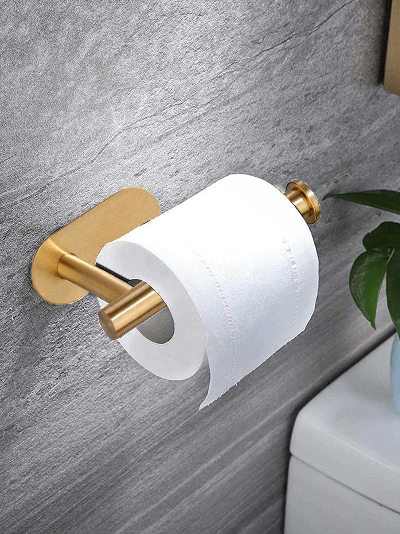 No-Drill Toilet Paper Holder (2-Pack) – Adhesive Stainless Steel Wall Mount for Bathroom & Kitchen
