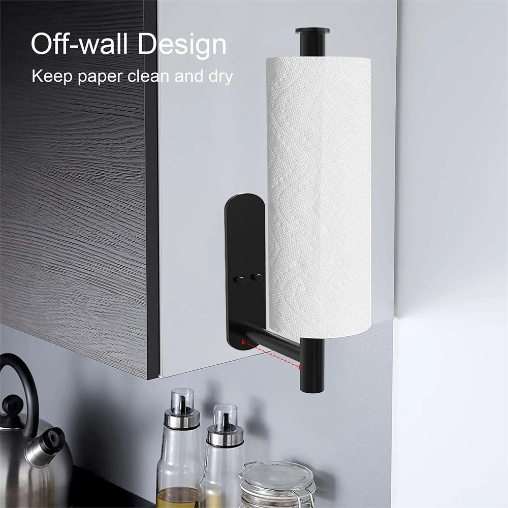 No-Drill Toilet Paper Holder (2-Pack) – Adhesive Stainless Steel Wall Mount for Bathroom & Kitchen
