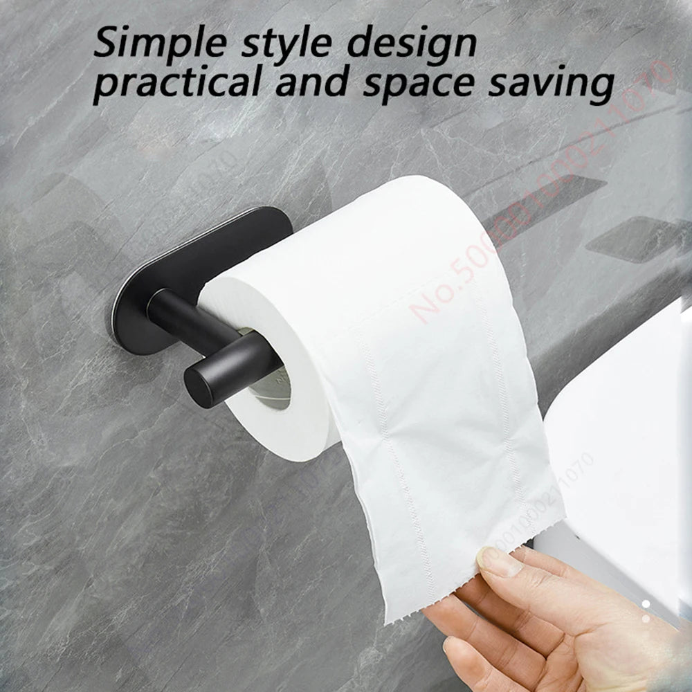 No-Drill Toilet Paper Holder (2-Pack) – Adhesive Stainless Steel Wall Mount for Bathroom & Kitchen